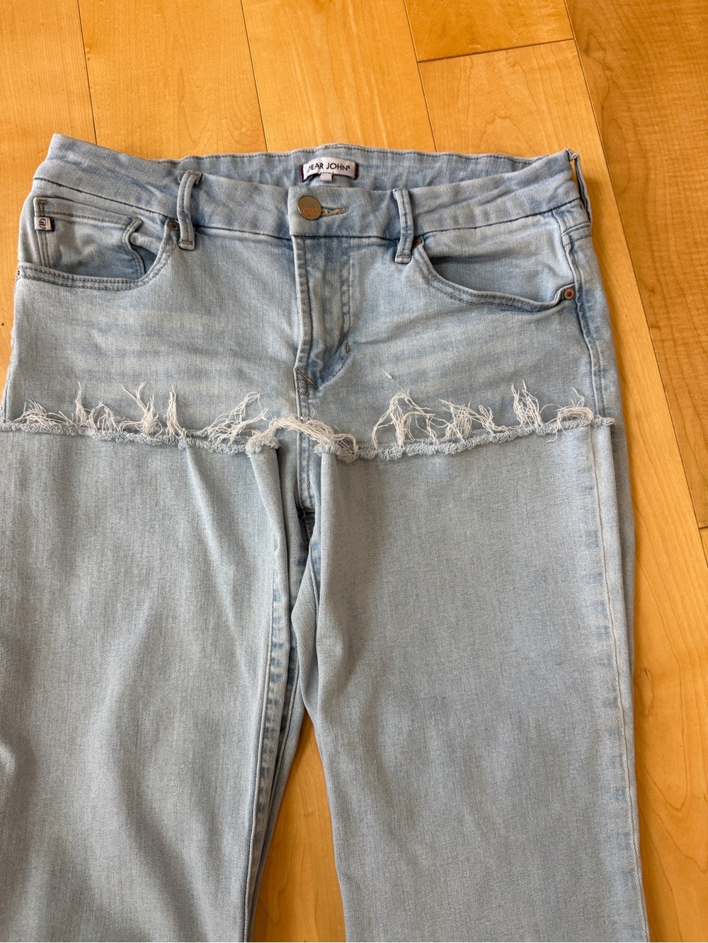Dear John Light Wash Frayed Hem Women's Jeans